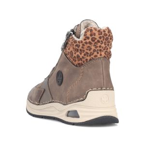 Rieker 44565 Stivali Stringati Donna – Autunno Inverno – Suola Morbida E Stampa Leopardata - 5